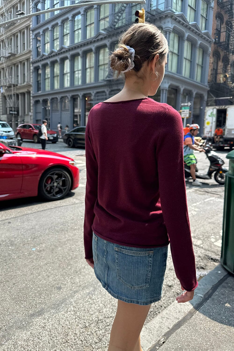 Stella Cotton Sweater | Burgundy / S