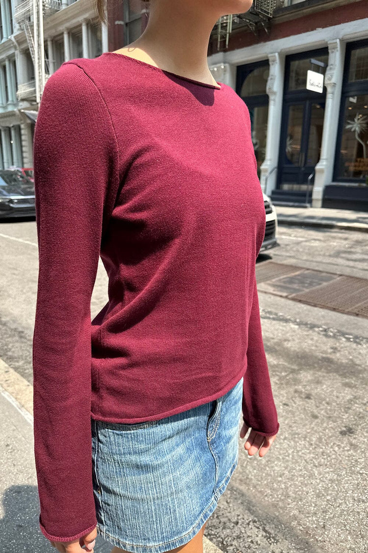 Stella Cotton Sweater | Burgundy / S
