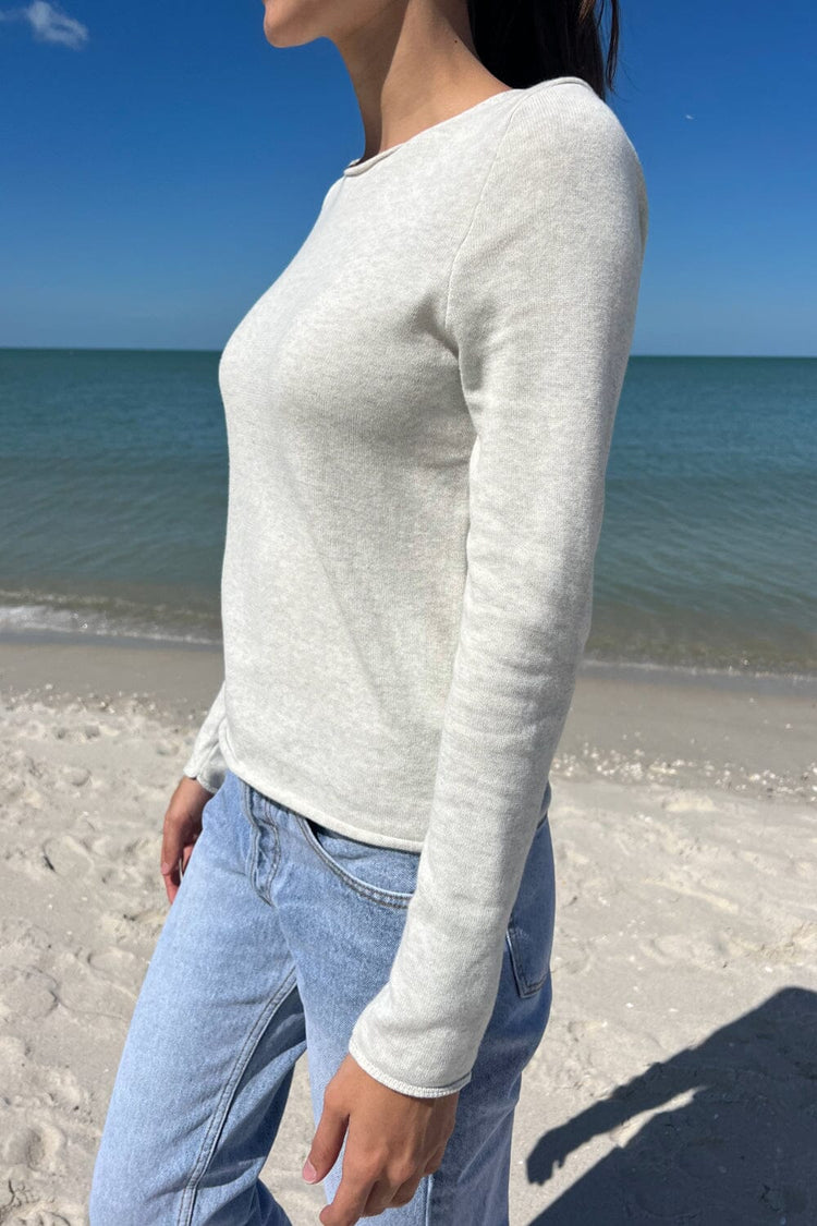 Stella Cotton Sweater | Light Heather Grey / S