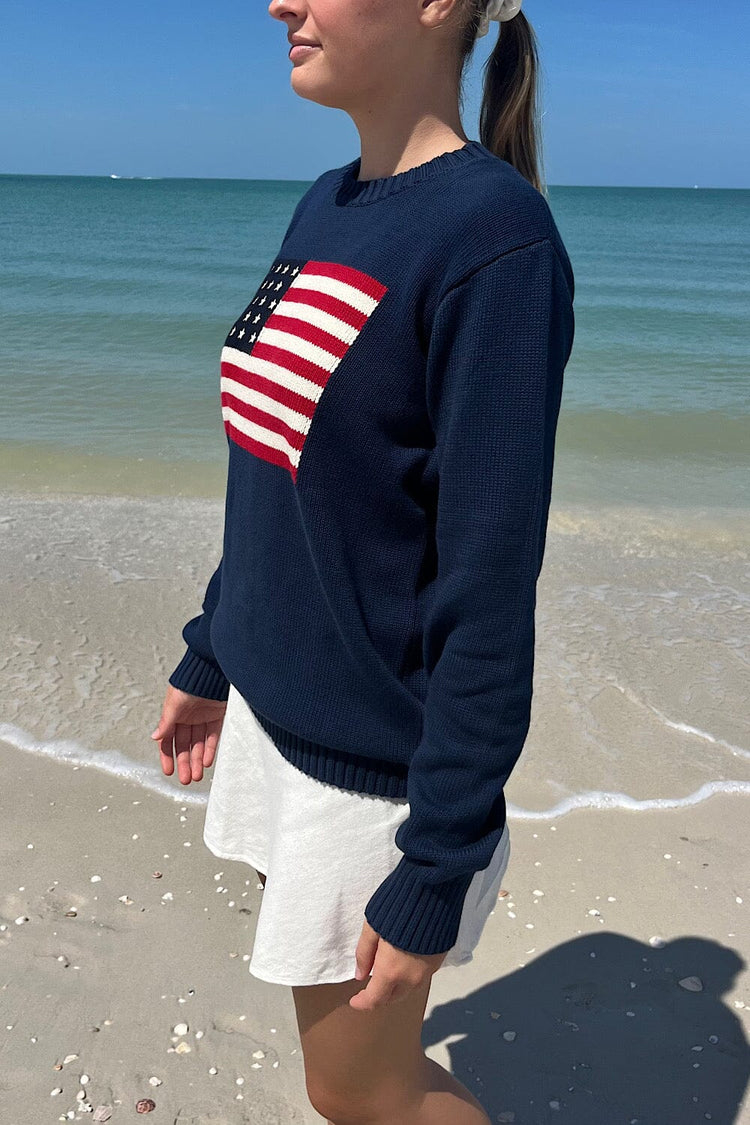 Nico American Flag Sweater | Navy Blue / Regular Fit