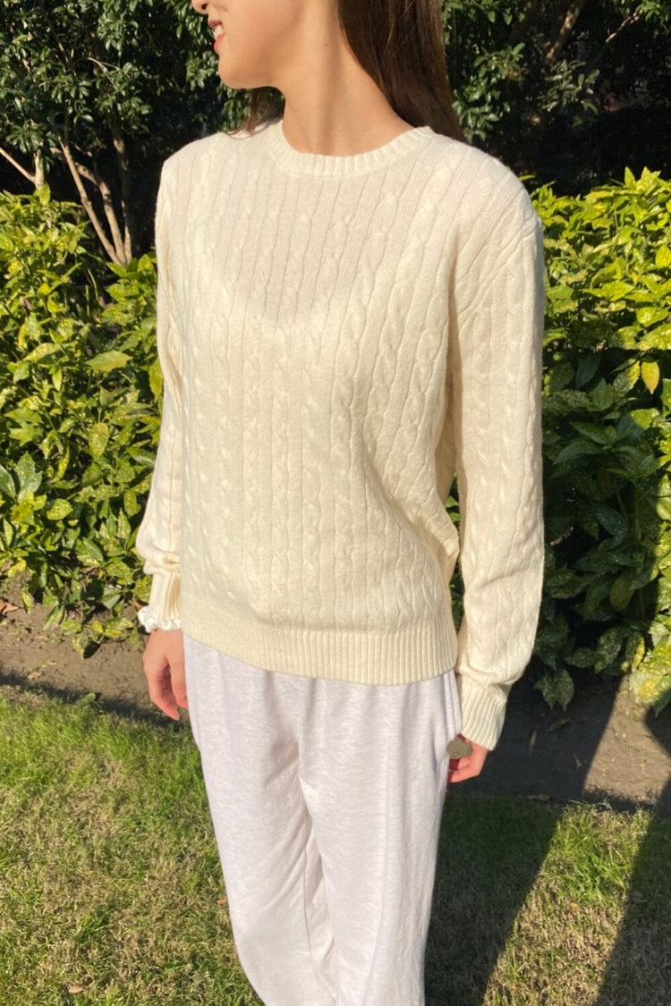 Martha Cotton Thick Sweater | White / XS/S