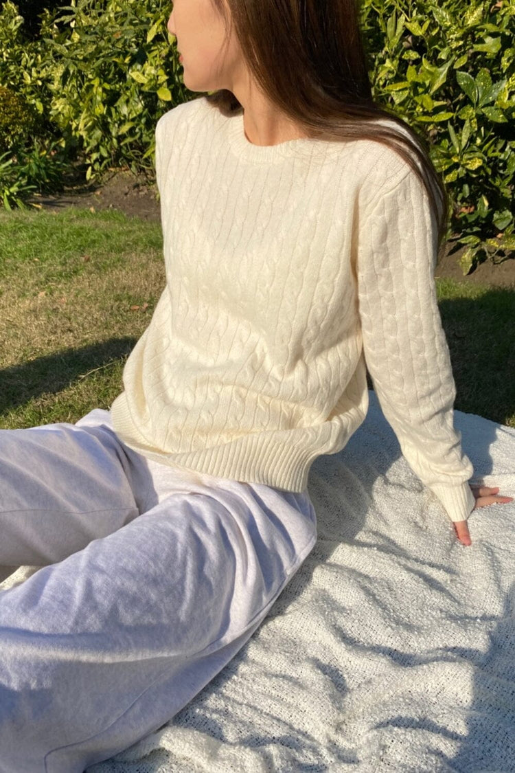 Martha Cotton Thick Sweater | White / XS/S