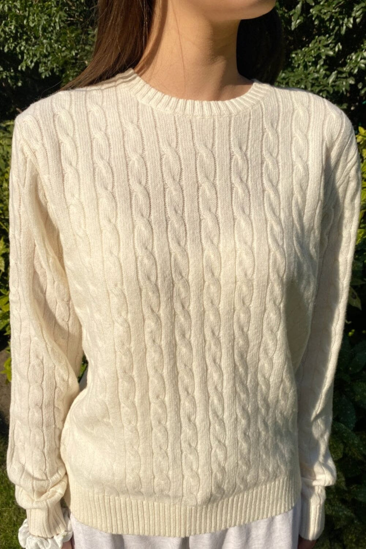 Martha Cotton Thick Sweater | White / XS/S