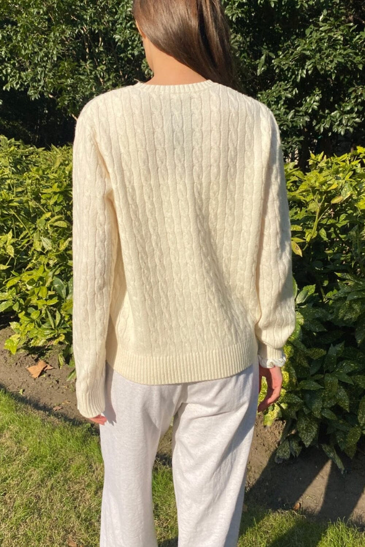 Martha Cotton Thick Sweater | White / XS/S