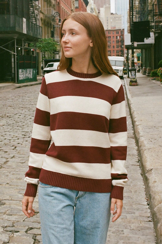 Burgundy Ivory Stripes / S/M