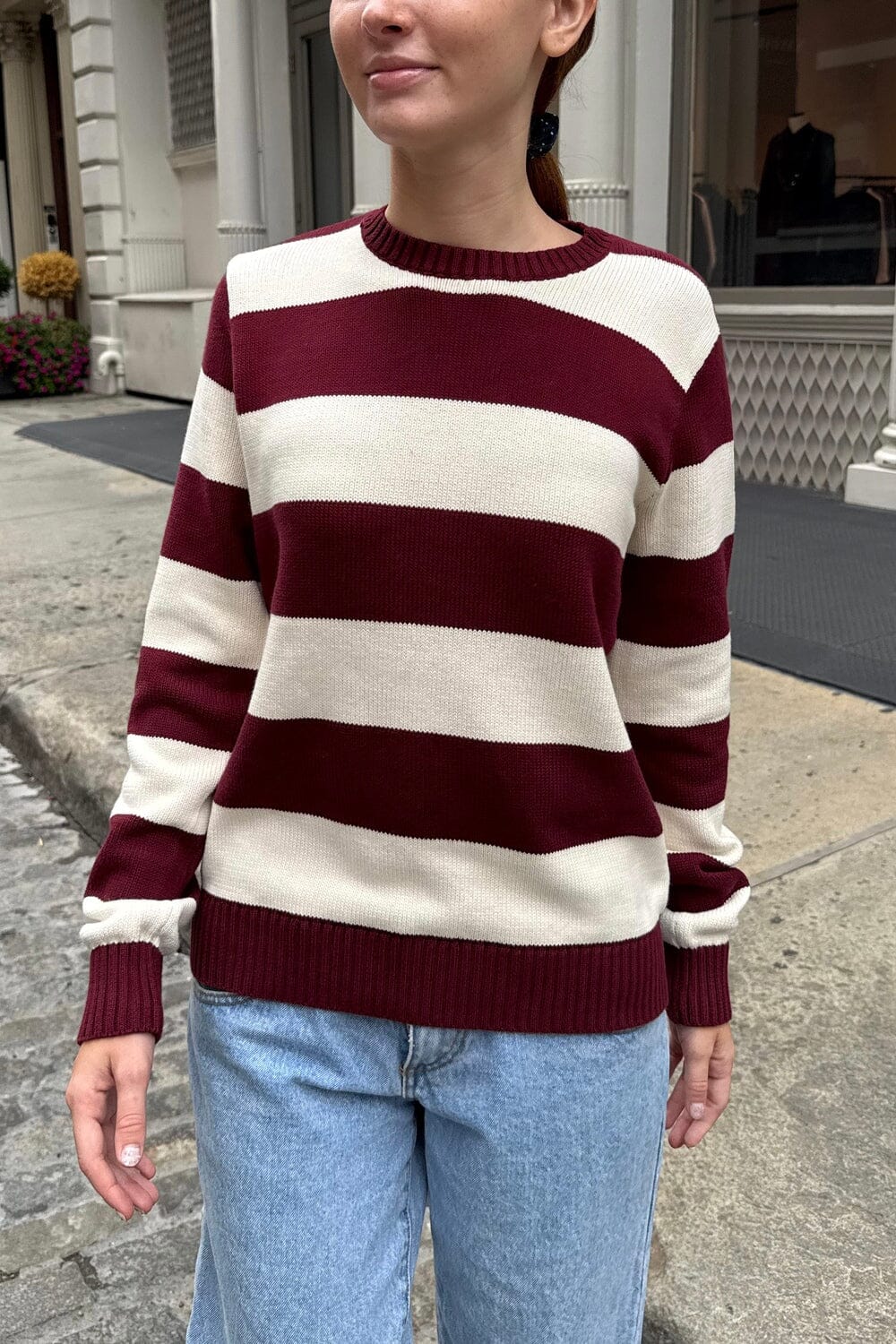 Burgundy Ivory Stripes / S/M