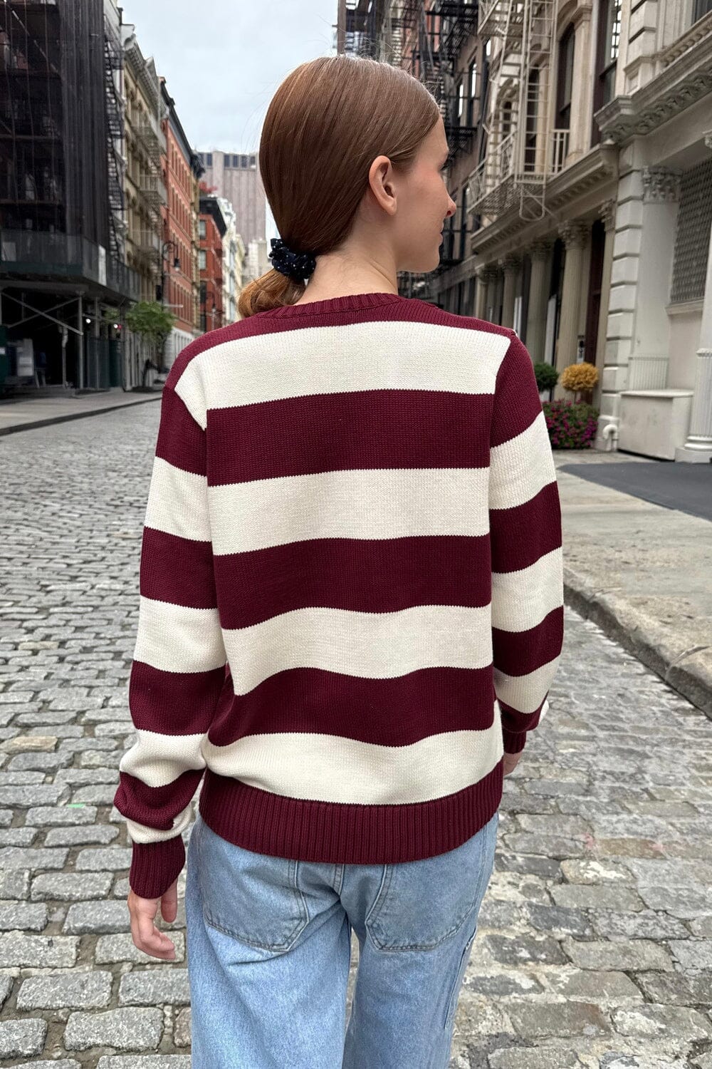 Burgundy Ivory Stripes / S/M