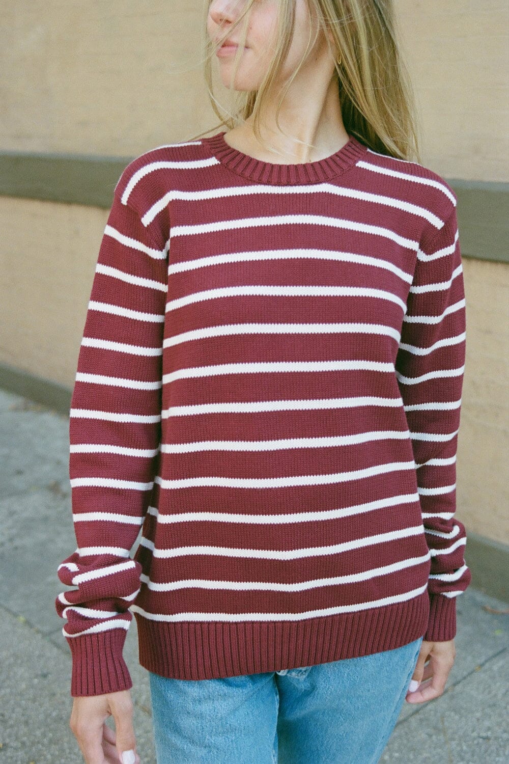 Burgundy Ivory Stripes / S/M