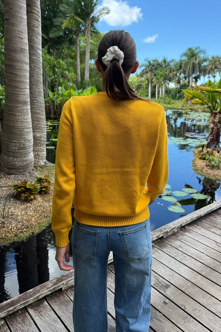 Brianna Cotton Sweater | Bright Yellow / S/M