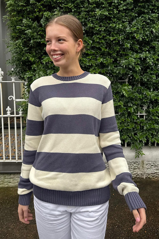 Faded Blue with Ivory Stripes / S/M