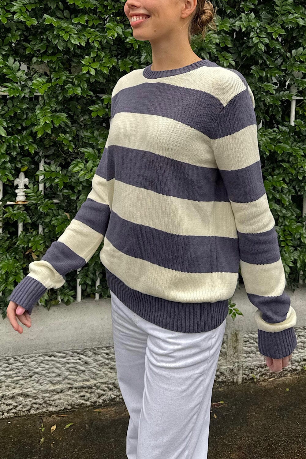 Faded Blue with Ivory Stripes / S/M