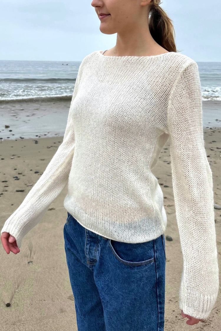 Colette Boat Neck Sweater | Ivory / S