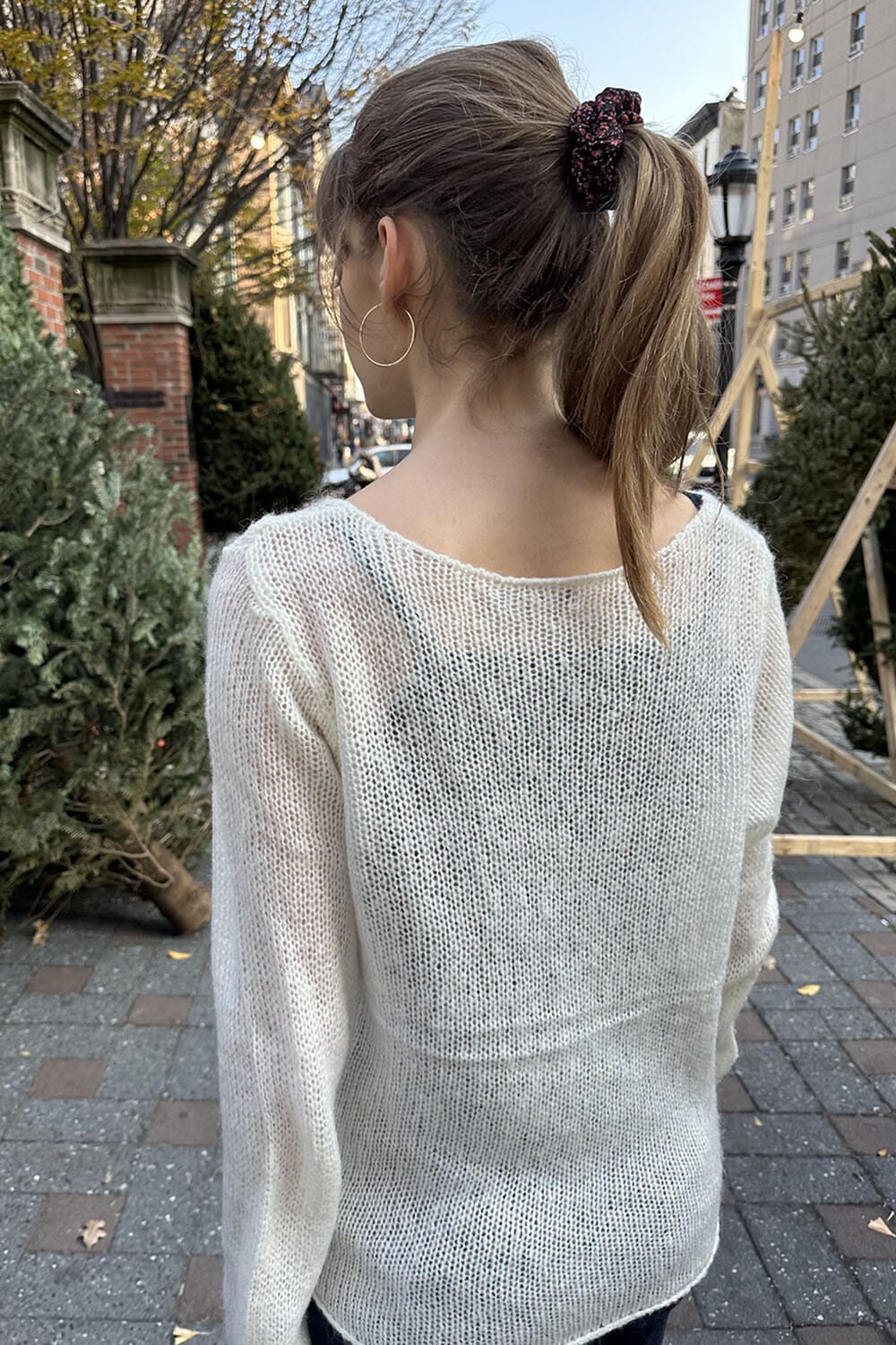 PJ boat neck sweater with stitch detail