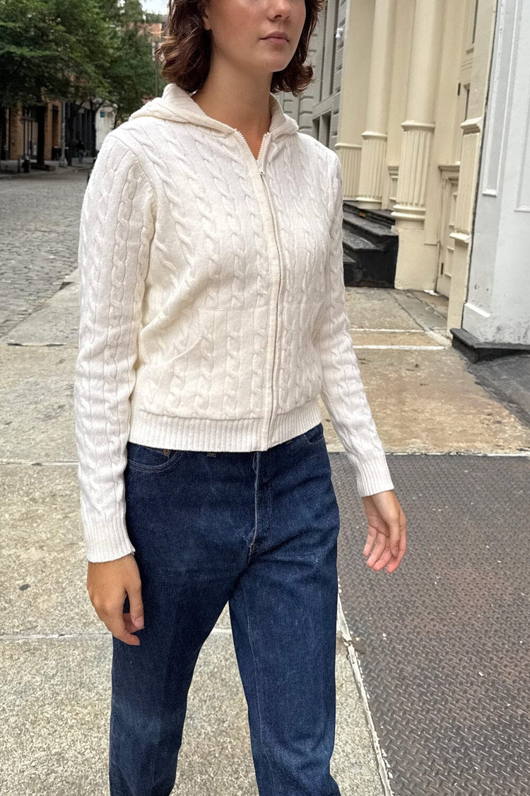 Ayla Cable Knit Sweater | Ivory / XS/S