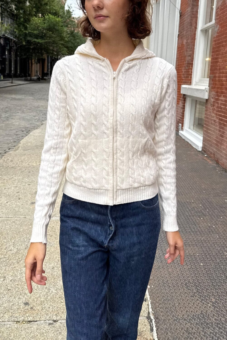 Ayla Cable Knit Sweater | Ivory / XS/S