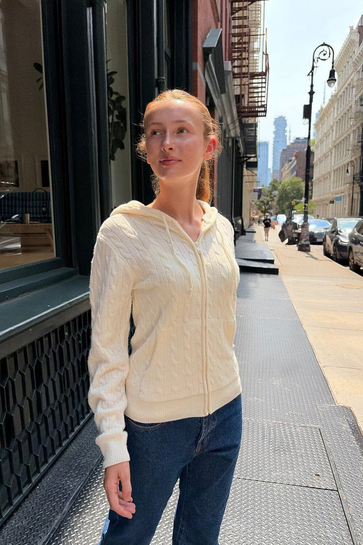 Ayla Cable Knit Sweater | Ivory / XS/S