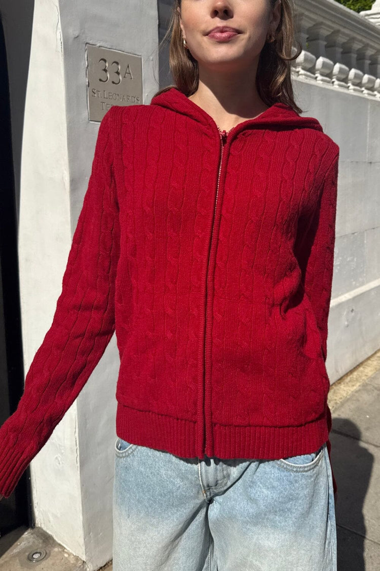 Ayla Cable Knit Sweater | Red / XS/S