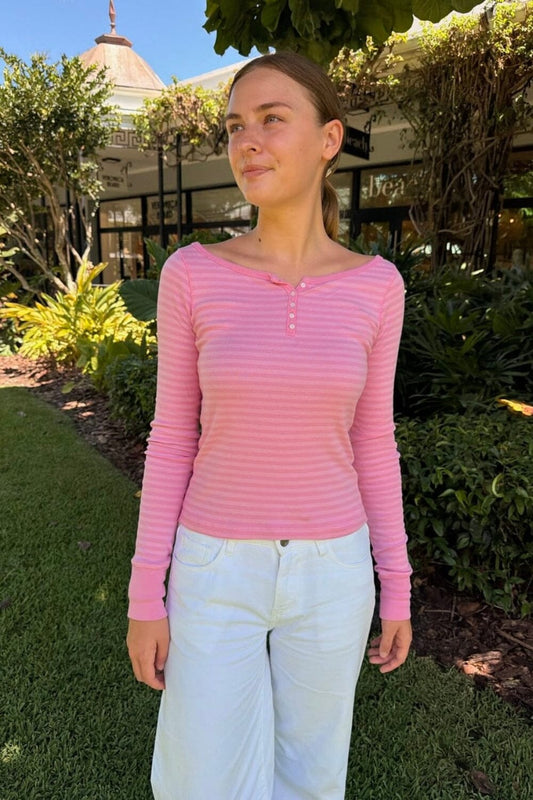 Bubblegum Pink and Pink Stripes / XS/S