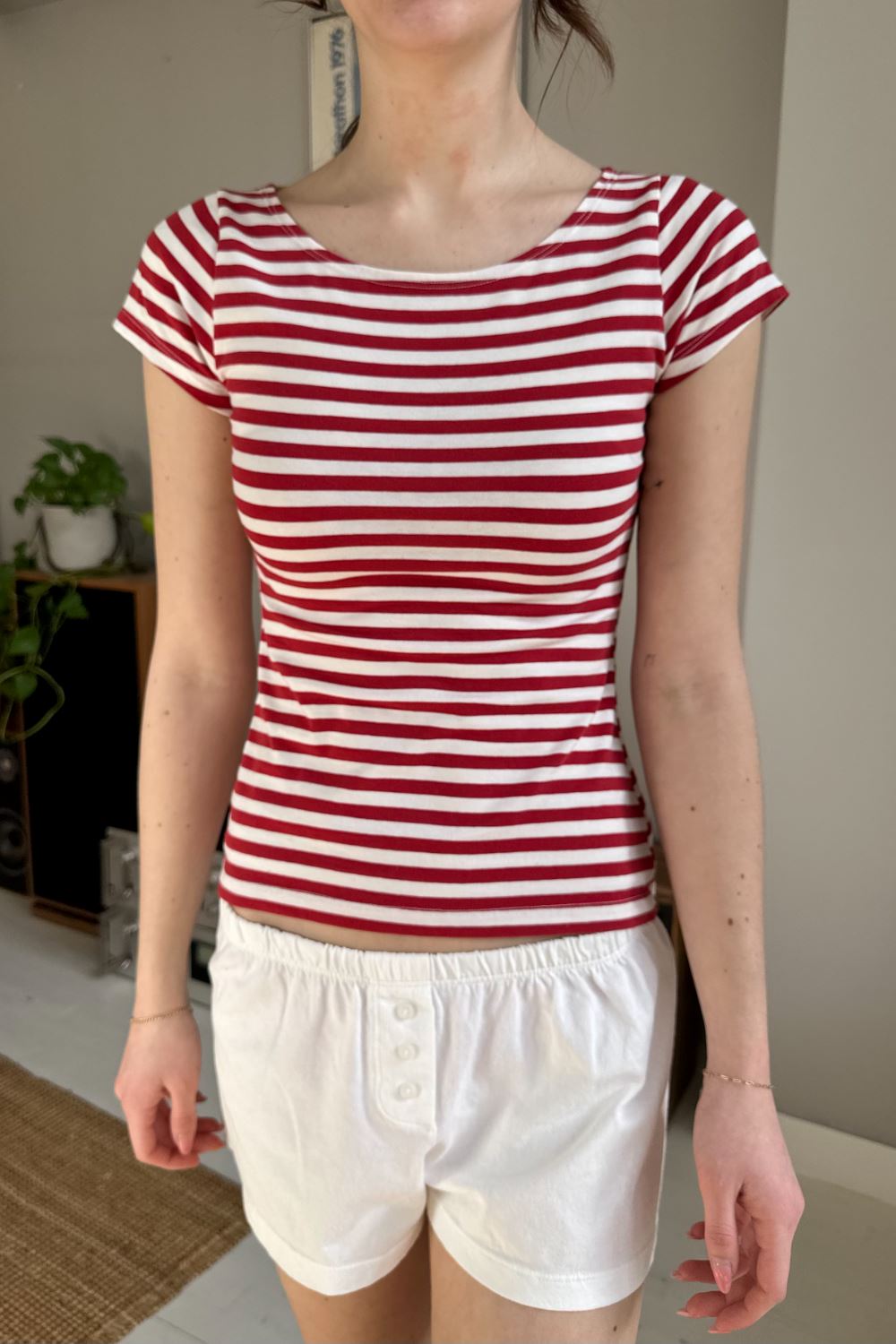 White With Red Striped / XS/S