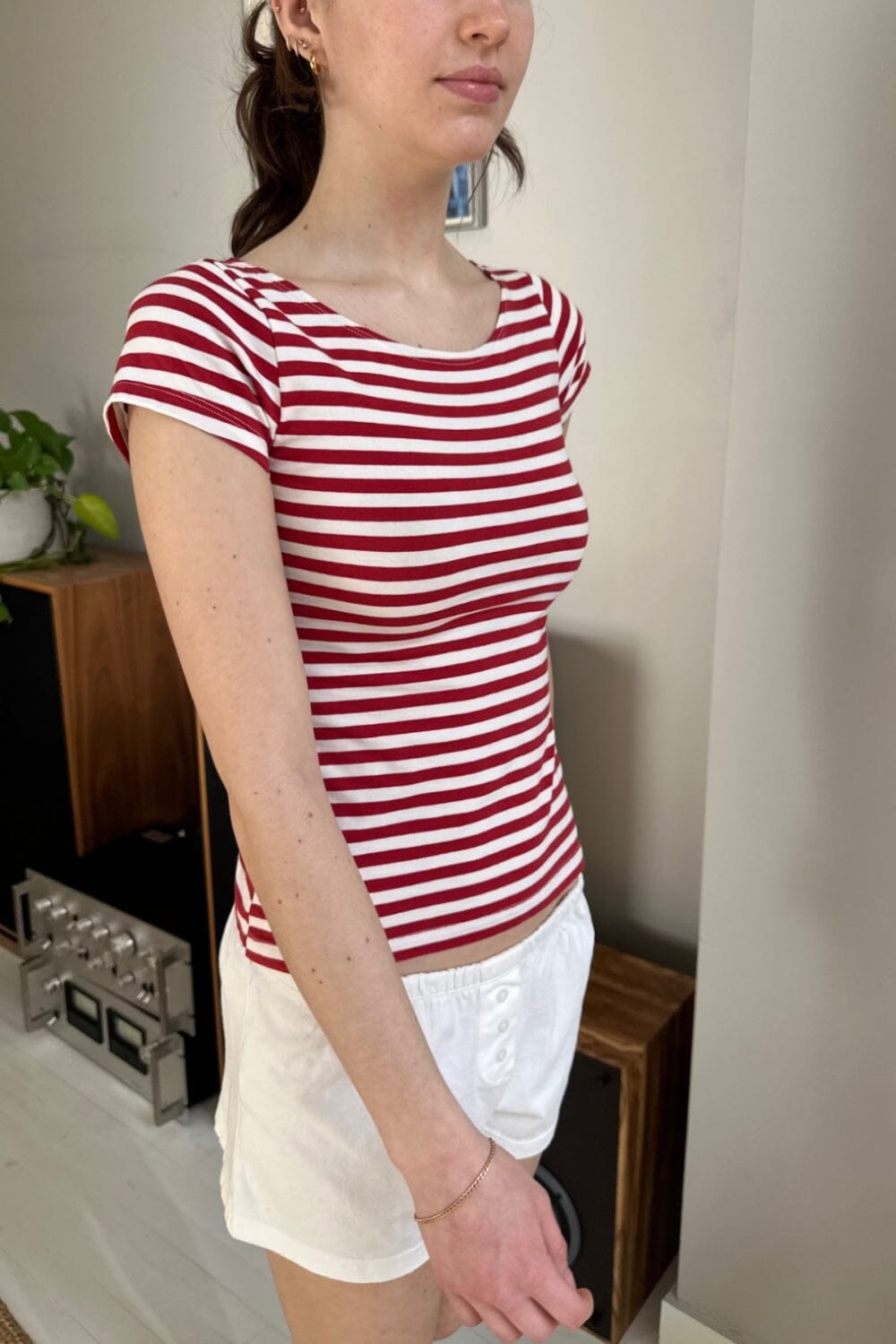 White With Red Striped / XS/S