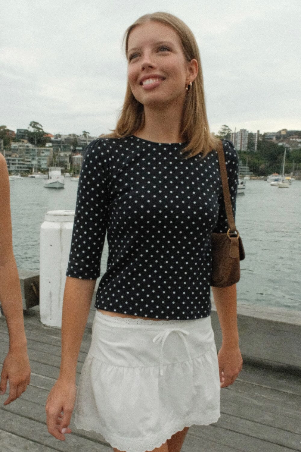 Jennie Polka Dots Top | Navy with White Polka Dots / XS/S