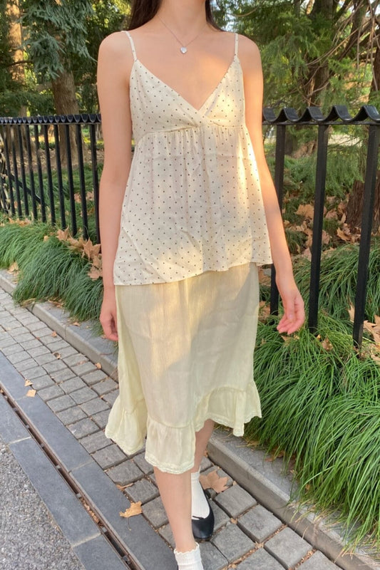 Ivory with Faded Black Polka Dots / XS/S