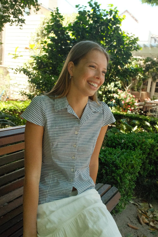 Blue And White Plaid / XS/S