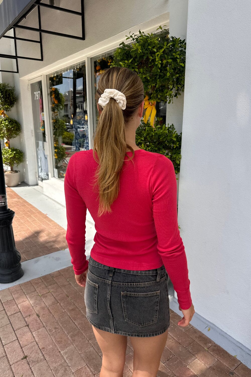 Annabelle Long Sleeve Top | Red / XS/S