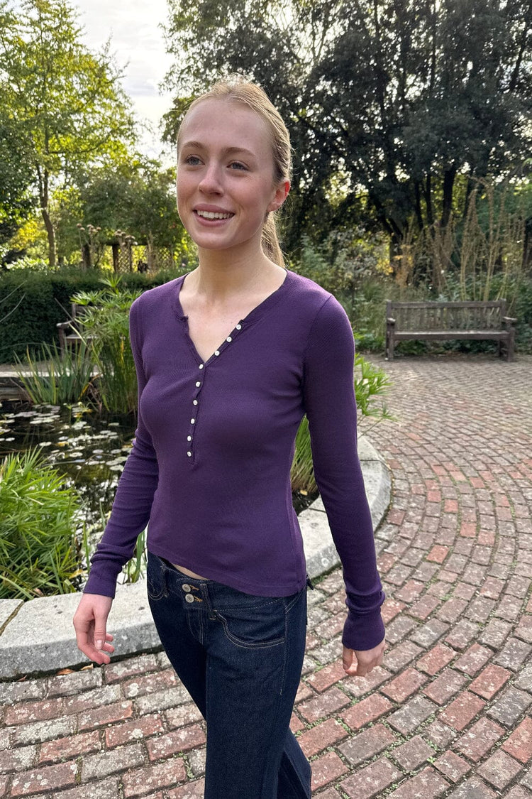 Annabelle Long Sleeve Top | Purple / XS/S