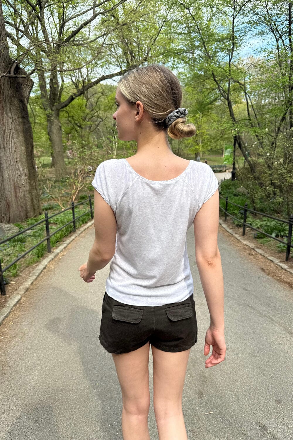 Noa Eyelet Top | Silver Grey / XS/S