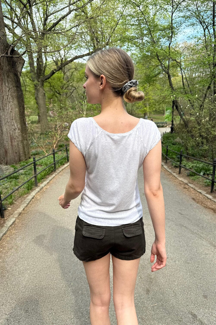 Noa Eyelet Top | Silver Grey / XS/S