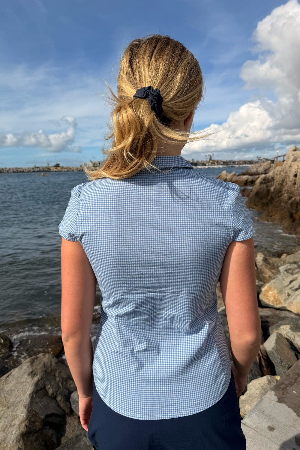 Rue Plaid Top | Blue and White Plaid / XS/S