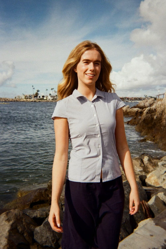 Blue and White Plaid / XS/S