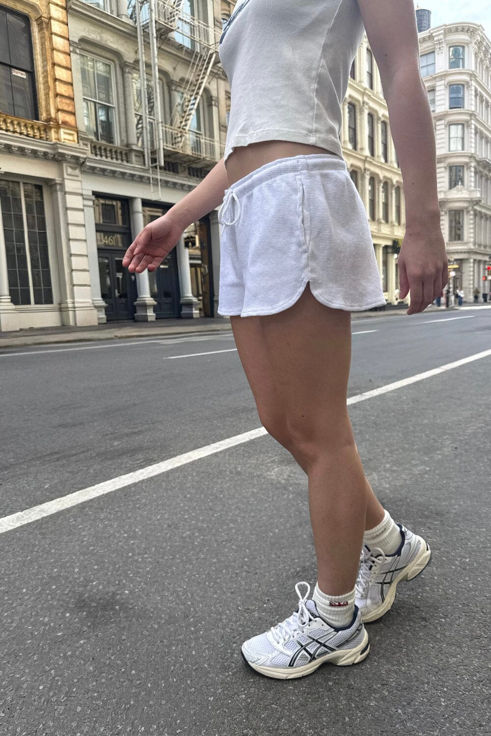 Summer Thermal Shorts | Heather White / XS