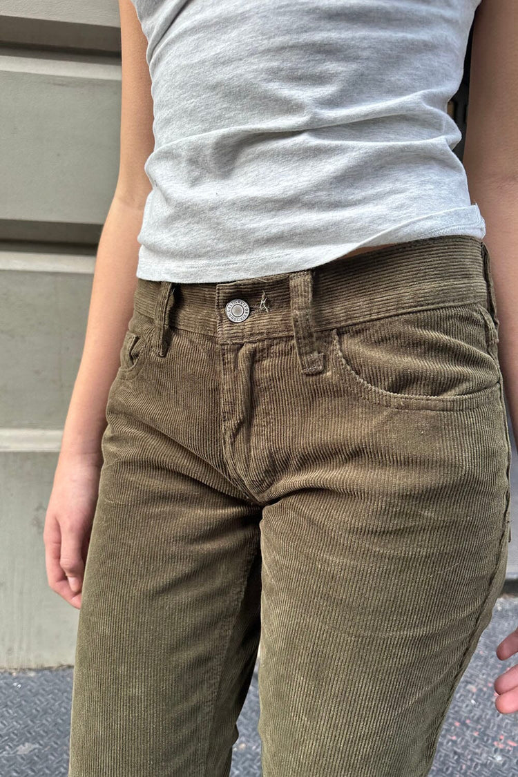 Brielle Corduroy Pants | Military Green / S