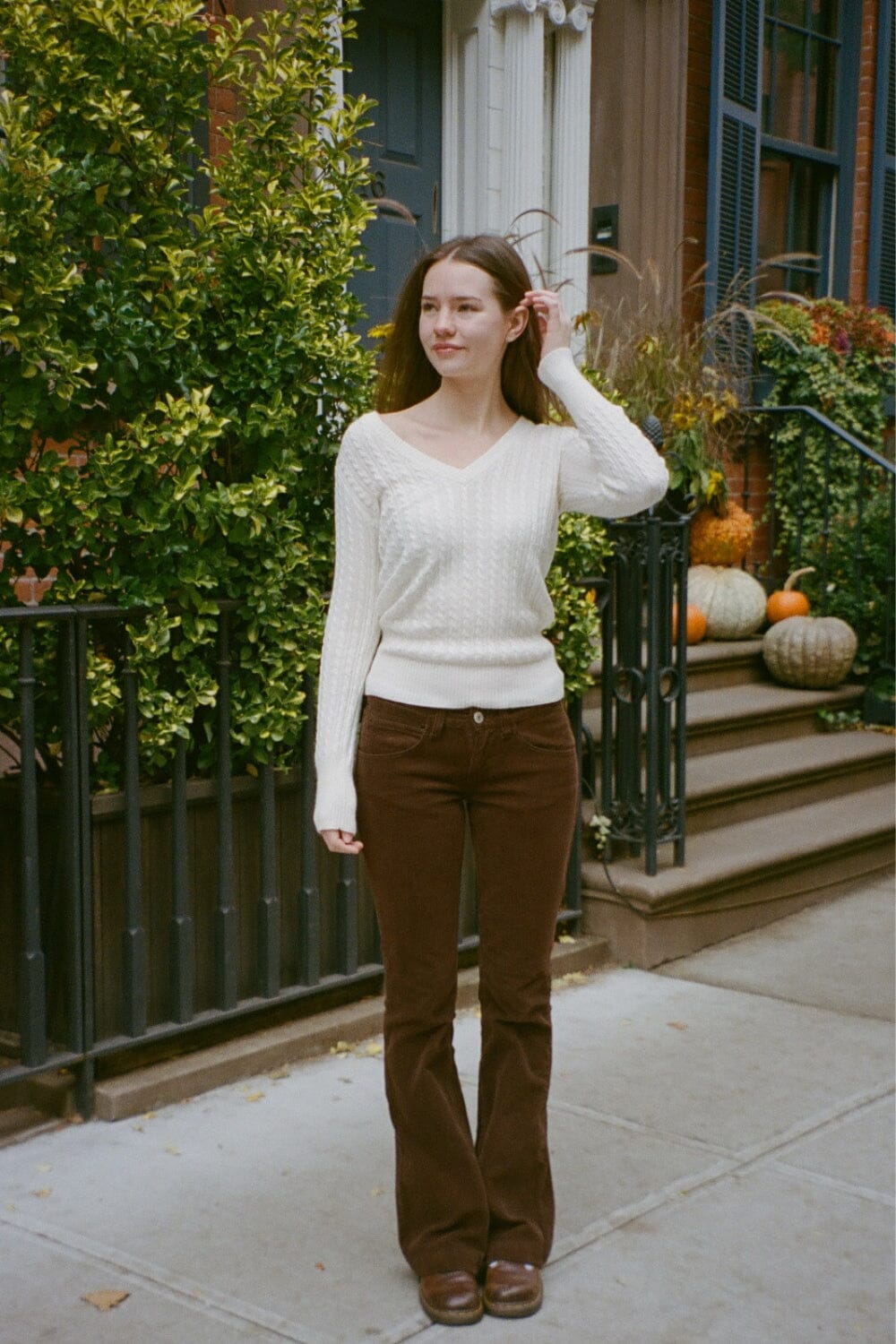 Annie Corduroy Pants | Chocolate Brown / M