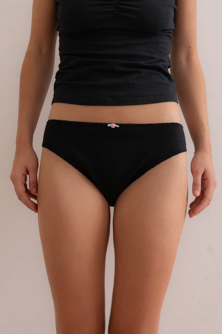 Scalloped Underwear | Black / XS/S