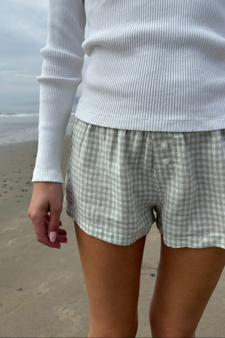 Keira Linen Pants | Green and White Gingham / XS/S