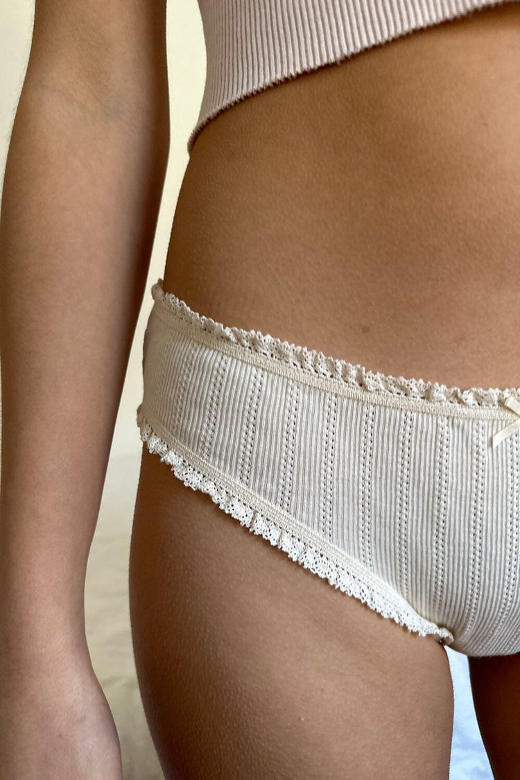 Eyelet Ruffle Underwear |  Ivory / XS/S