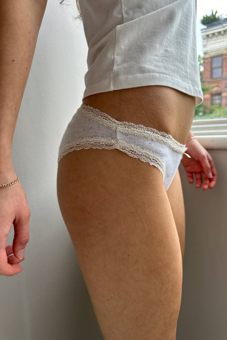 Eyelet Bow Undies | Light Silver Grey / XS/S