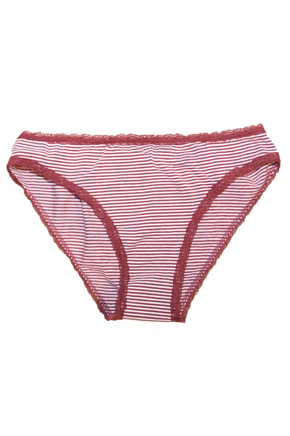 Stripe Underwear | White With Burgundy Stripe / XS/S