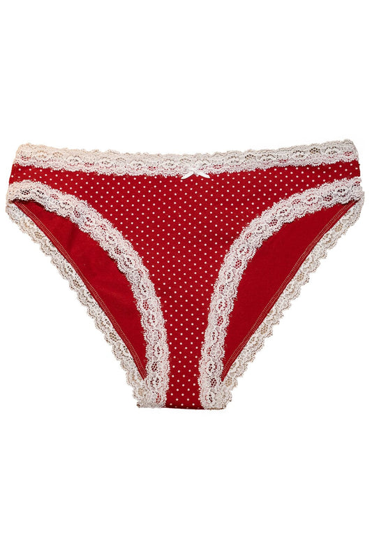 Red with White Polka Dots / S