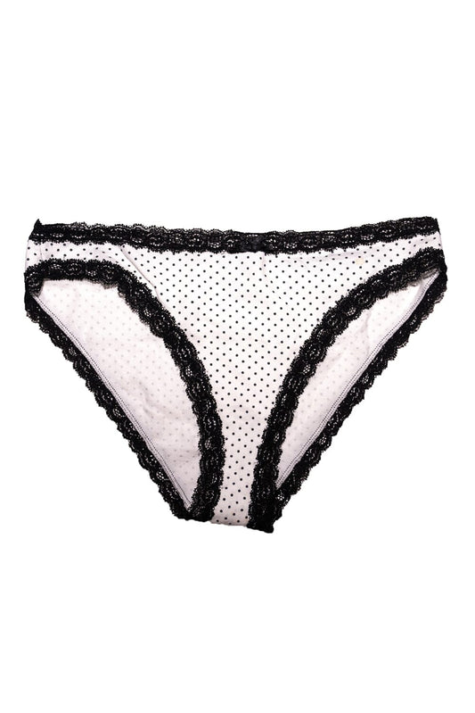 White With Black Polka Dots / S