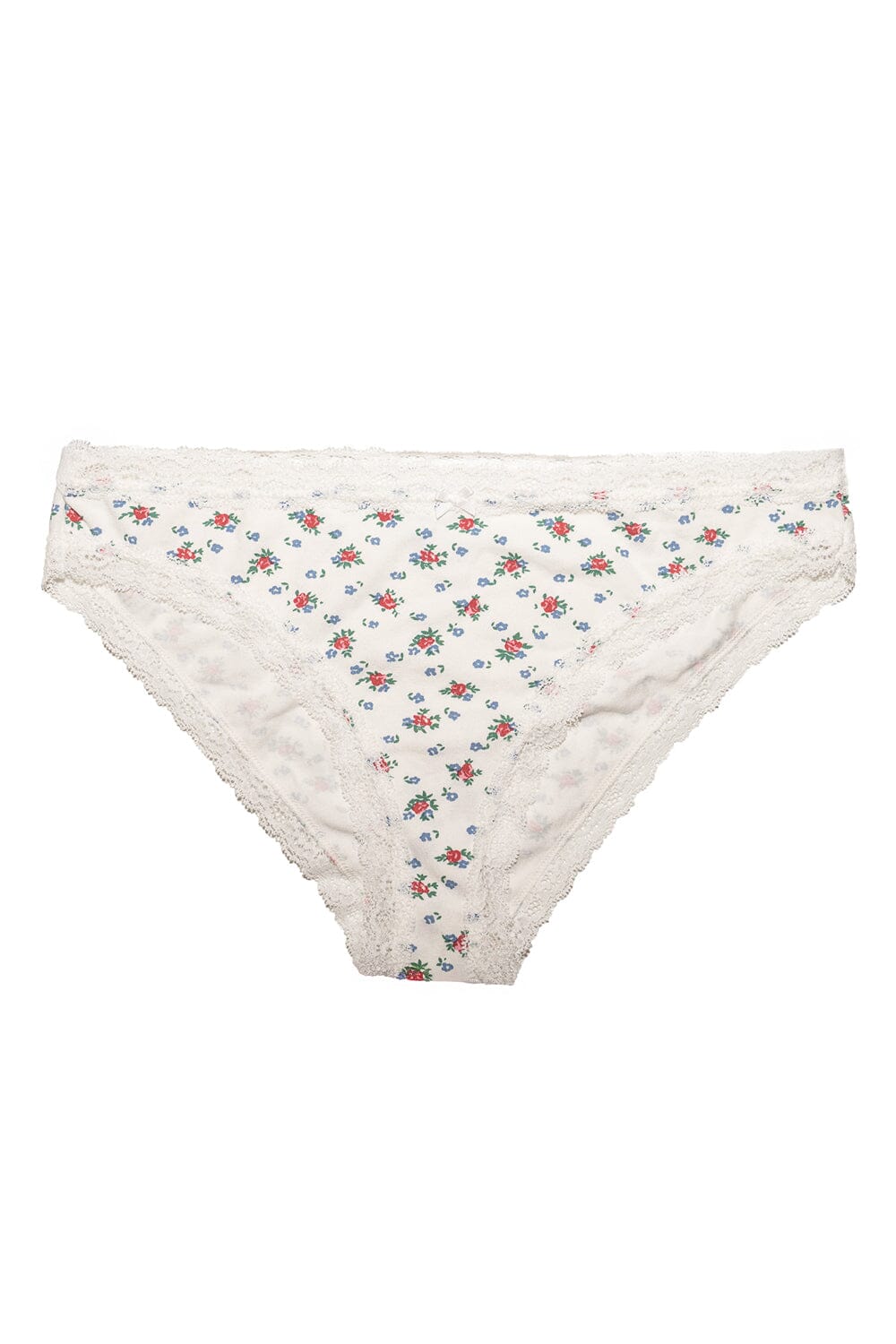 White With Red And Blue Florals / XS/S