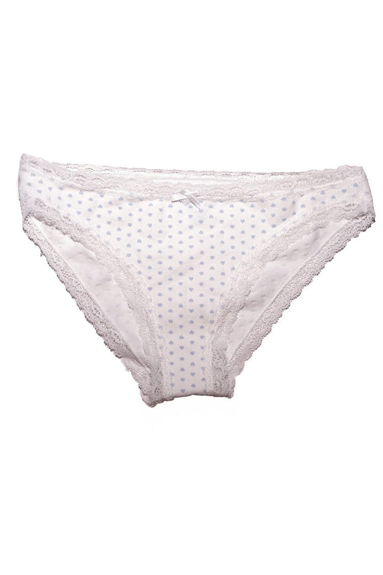 Heart Lace Underwear | White Baby Blue Hearts / XS/S