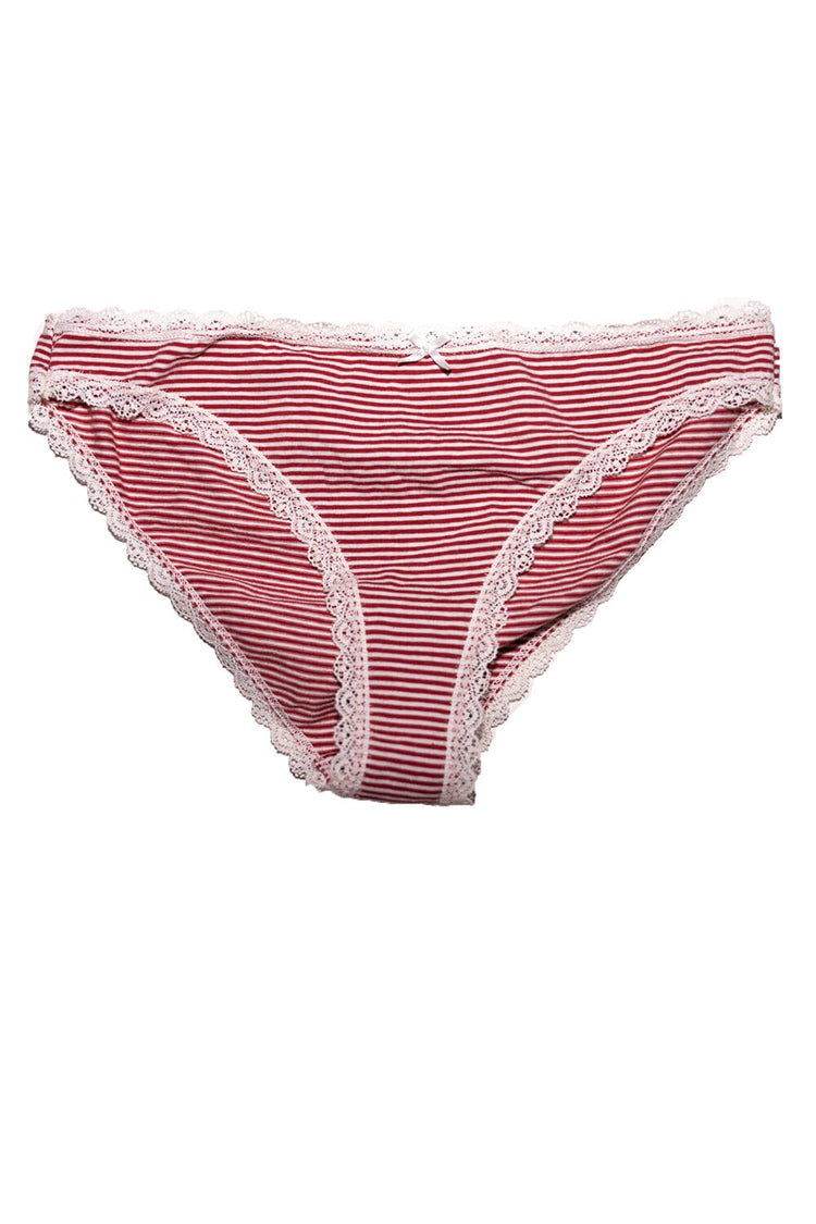 Stripe Bow Underwear | Red and White Stripes / XS/S
