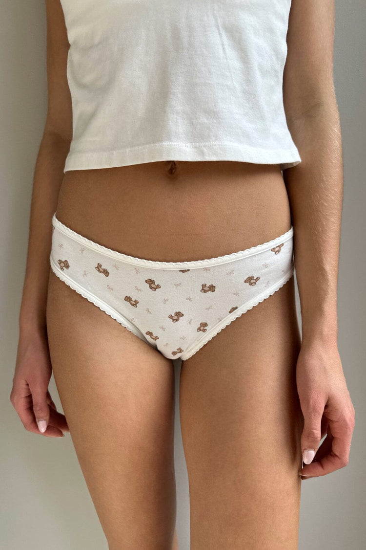 Bow & Teddy Bear Scallop Underwear | Teddy Bear / S