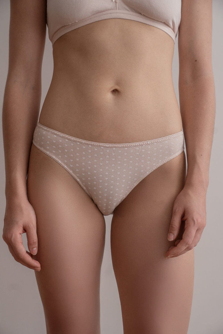 Hearts Scallop Underwear | Pink White Hearts / S
