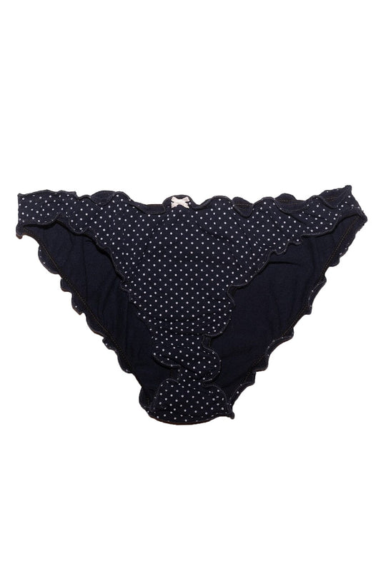 Navy White Polka Dots / S
