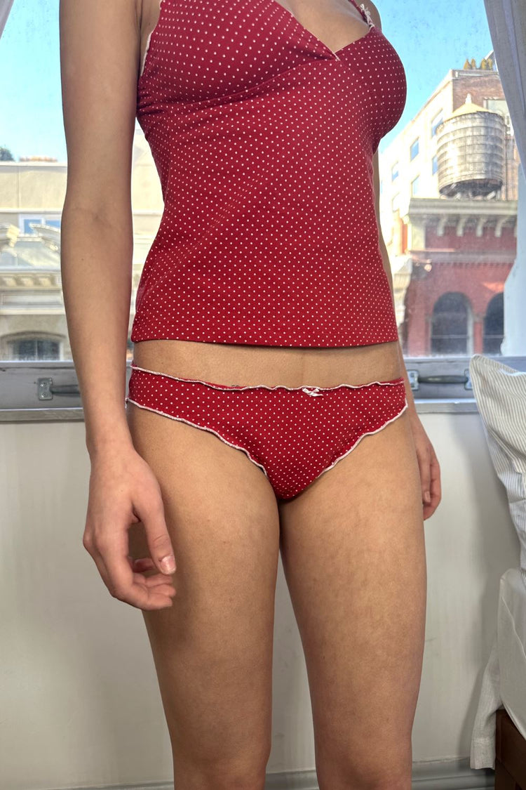 Polka Dot Bow Underwear | Red With White Polka Dots / S